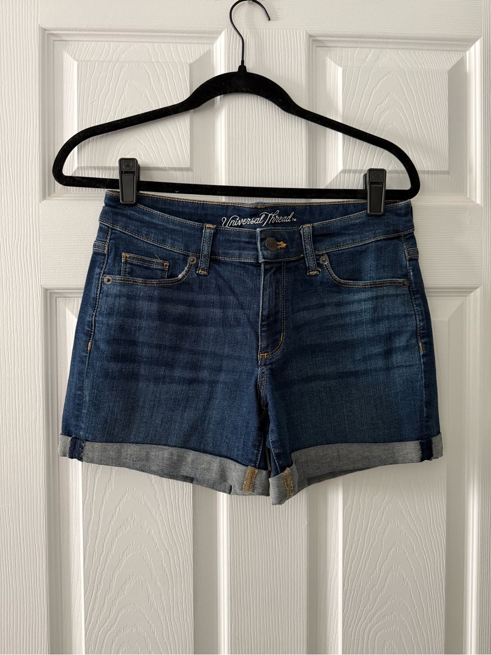 Universal Thread Dark Blue Denim Cuffed Jean Shorts